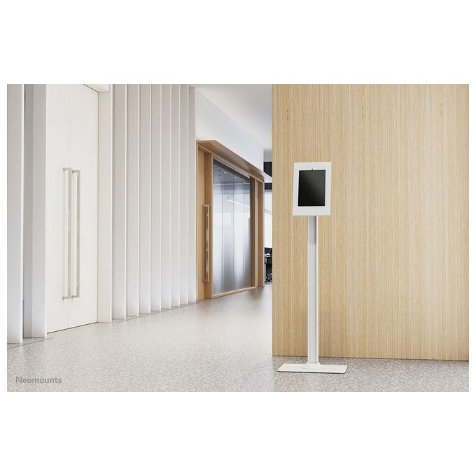 Neomounts FL15-650WH1 Supporto da Pavimento per Tablet 9,7-11 Pollici con Rotazione 90° Inclinazione Regolabile e Blocco Antifurto colore Bianco
