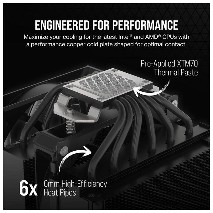Corsair CT-9010011-WW A115 Raffreddatore CPU a Torre 2 Ventole 140 mm PWM TDP 270W colore Nero