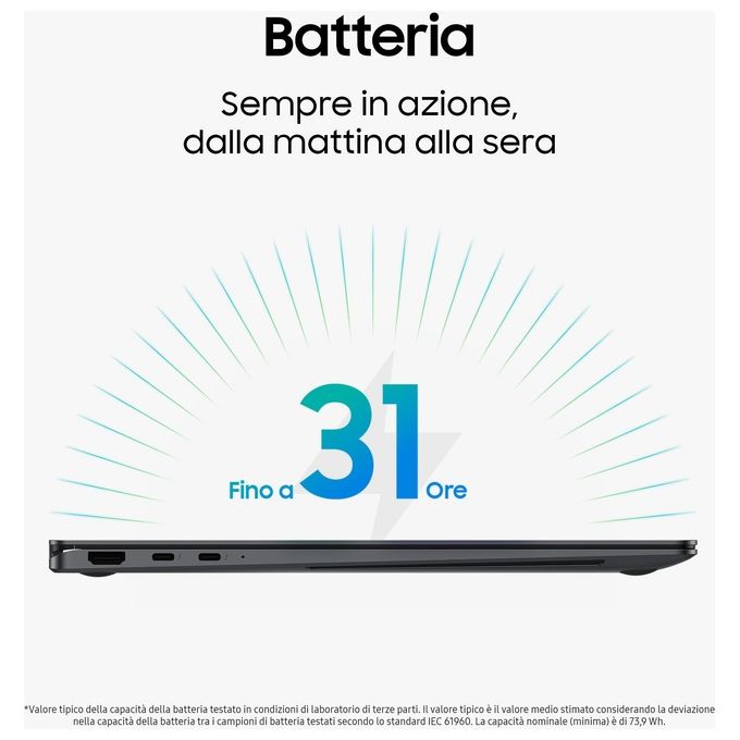 Samsung NP750QHA-KA1IT Galaxy Book5 360 Notebook 2 in 1 15.6'' Intel Core Ultra 5 226V 16 GB RAM 512 GB SSD Windows 11 Home colore Grigio