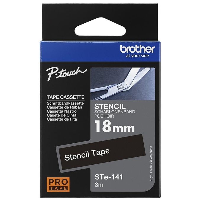 Brother Nastro Tz18mm Nero Bianco St141 3mt