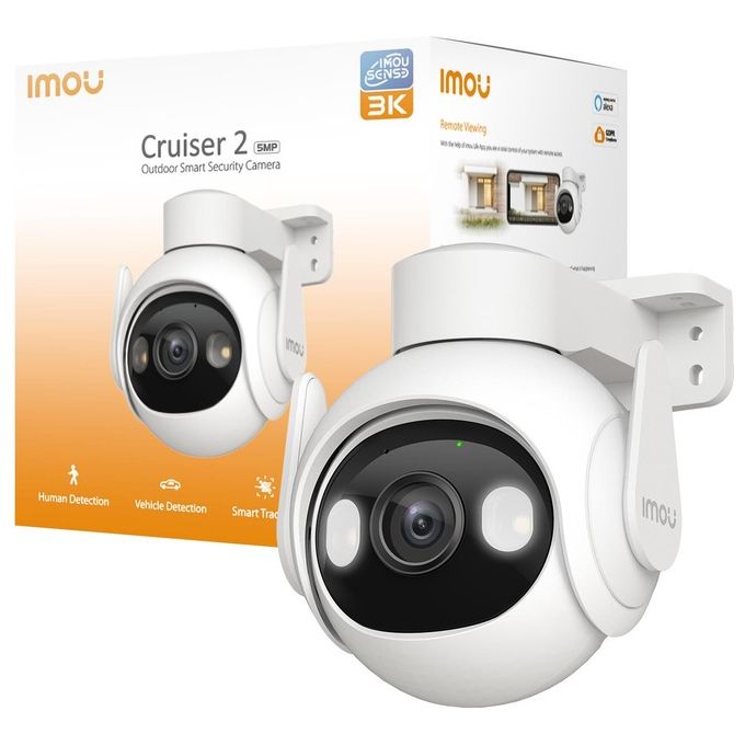 Imou IPC-GS7EP-5M0WE Cruiser 2 Telecamera Motorizzata da Esterno 3K 5MP Full Color PTZ Smart Tracking AI IP66 Wi-Fi