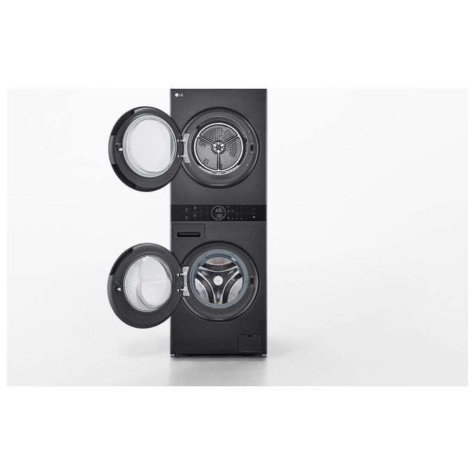 LG WT1210BBF WashTower Colonna Bucato 12-10 Kg 1400 rpm Classe A AI DD Pompa di Calore Wi-Fi (165,5x60x66 cm) colore Nero