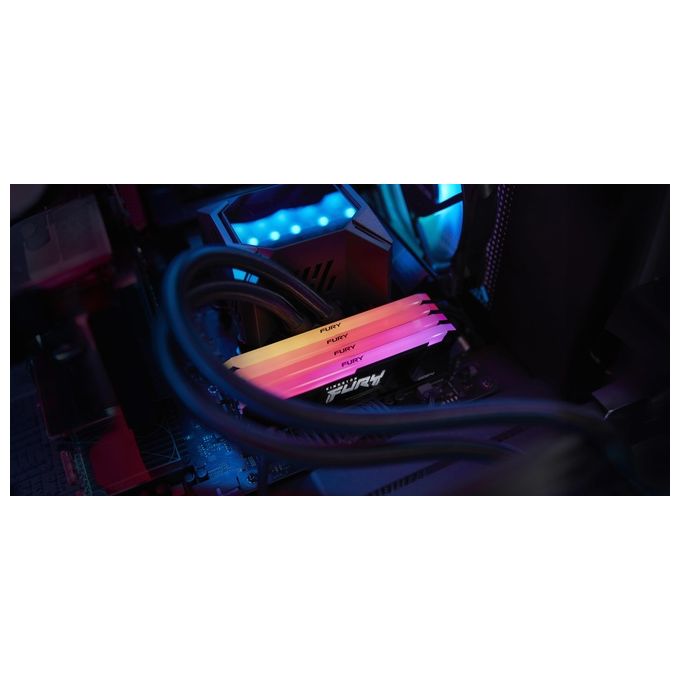 Kingston KF432C16BB2A-8 FURY Beast Memoria RAM DDR4 8GB 3200MT-s CL16 RGB colore Rosso-Verde-Blu