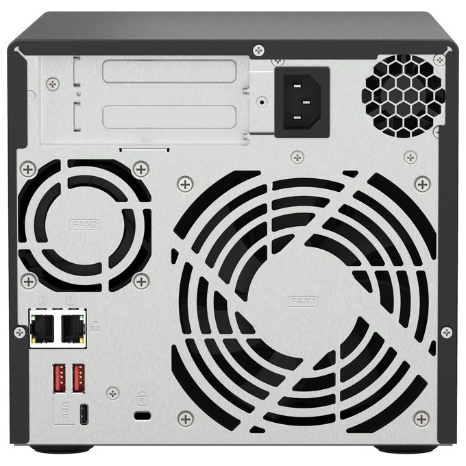 QNAP TS-473A-8G TS-473A NAS Tower 4 Bay AMD Ryzen V1500B Quad-Core 2.2 GHz 8 GB DDR4 2 Slot PCIe 2 Porte Ethernet 2.5GbE colore Nero