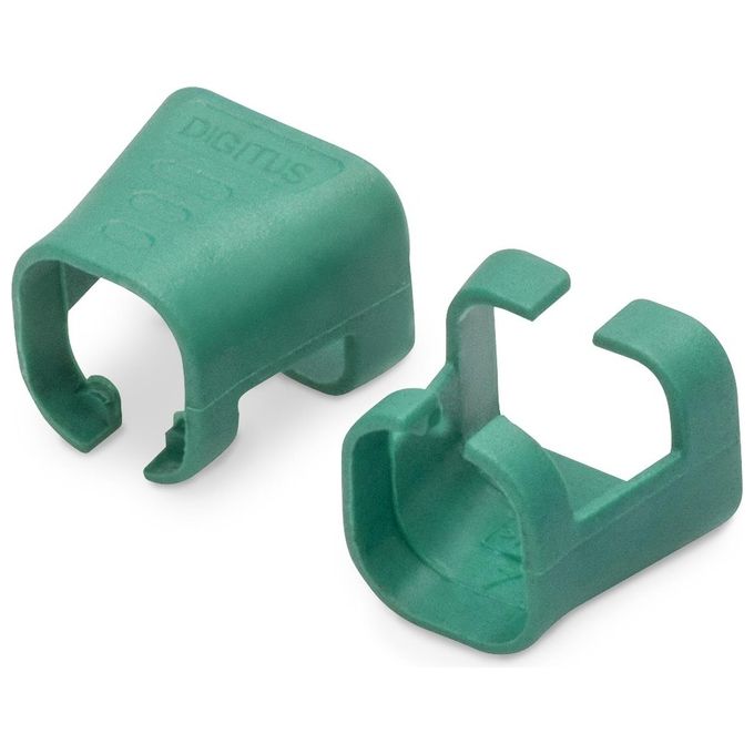 Digitus Confezione 100 Pezzi Clip Colorate per Cavi di Rete Verde