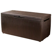 Keter Baule Da Giardino Springwood In Resina Marrone Capacita' 302 Litri 123x53,5x57 cm Ideale per Riporre Attrezzi e Oggetti di Casa