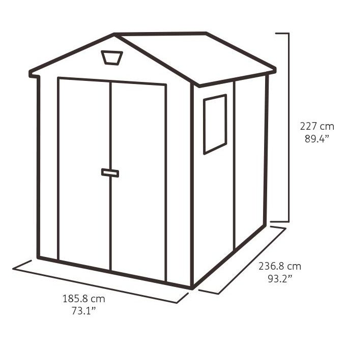 Keter Casetta da Giardino Manor 6X8 in Resina 185,8x236,8x227h Grigio