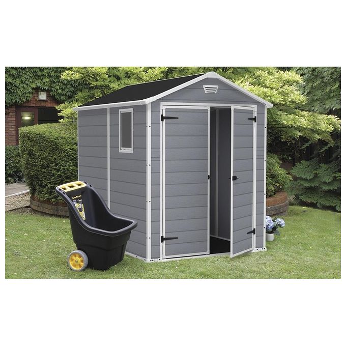 Keter Casetta da Giardino Manor 6X8 in Resina 185,8x236,8x227h Grigio