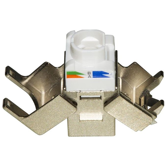 Link Presa Rete Keystone Jack Rj45 Categoria 6a Schermata Tooless Contatti Dorati 50 Micron