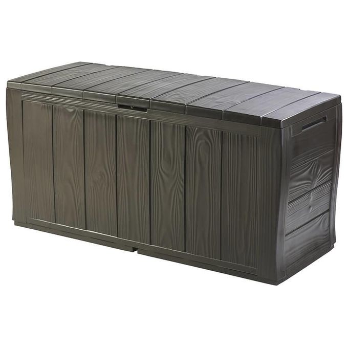 Keter Baule Da Giardino Sherwood in Resina 117x45x57,5H 270 Litri Color Marrone con Finitura Effetto Legno