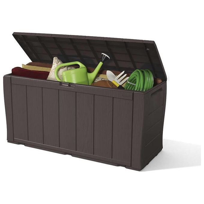 Keter Baule Da Giardino Sherwood in Resina 117x45x57,5H 270 Litri Color Marrone con Finitura Effetto Legno