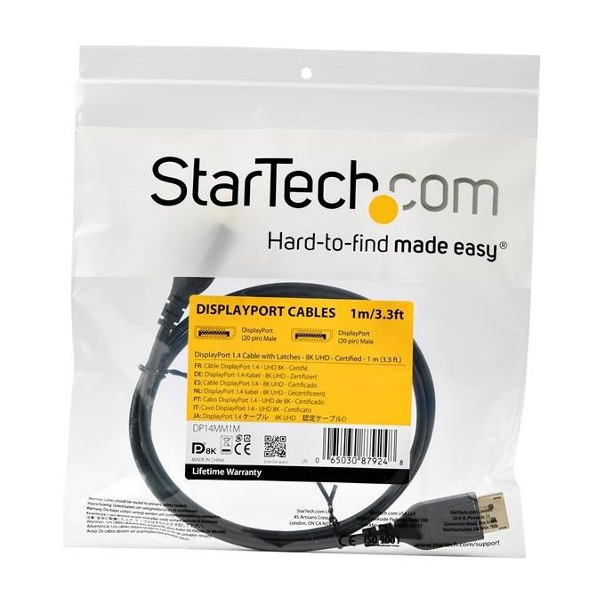 Startech Cavo DisplayPort 1.4 da 1mt Conforme VESA