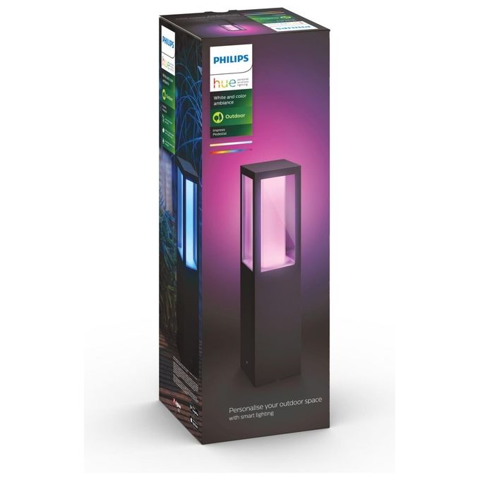 Philips Hue White and Colour Ambience Impress Hue WACA EU Piedistallo da Esterno Nero 2x8W