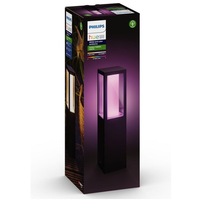 Philips Hue White and Colour Ambience Impress Hue WACA EU Piedistallo da Esterno Nero 2x8W