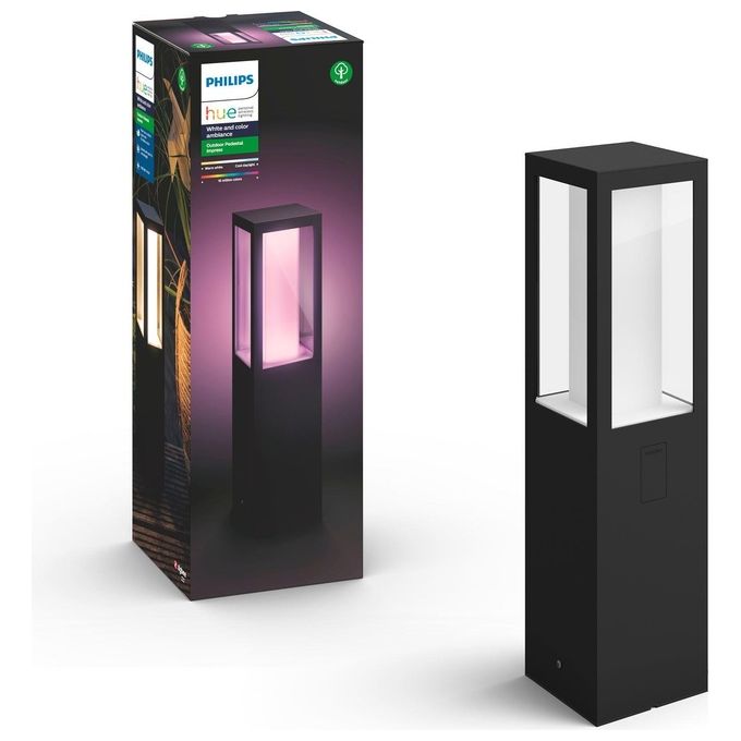 Philips Hue White and Colour Ambience Impress Hue WACA EU Piedistallo da Esterno Nero 2x8W