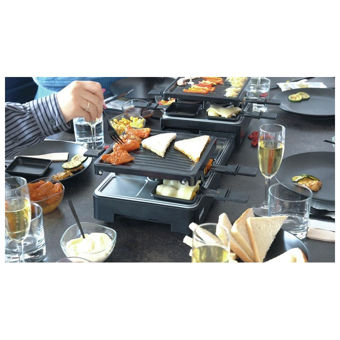 Unold 48755 Griglia per Raclette 8 persone 1300 W Piastre Antiaderenti in Ghisa colore Nero