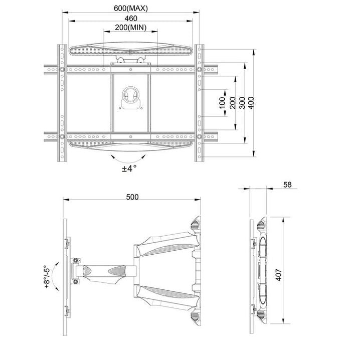 ITB MB6317 Supporto da Parete per Tv a Schermo Piatto 85'' Nero