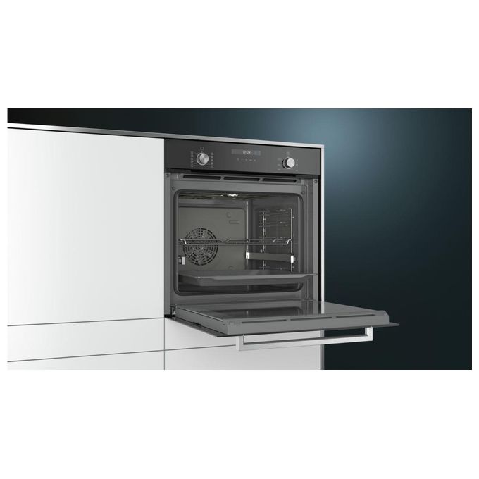 Siemens HB337A0S0 Serie IQ500 Forno da incasso elettrico 71 L Classe A Aria calda 3D Plus funzione pizza ecoClean Plus (59.5x59.4x54.8 cm) colore Nero acciaio inox