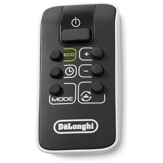 DeLonghi HFX65V20 Bend Line Termoventilatore Ceramico a Torre Oscillante Potenza 2000 W Timer Bianco-Nero