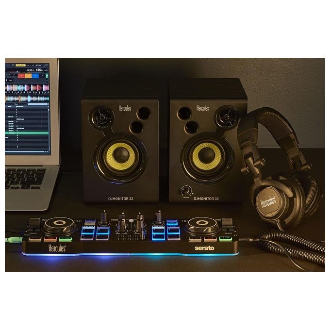 Hercules DJ STARTERKIT KIT_ Completo Lite per Pc-Mac Nero-Bianco