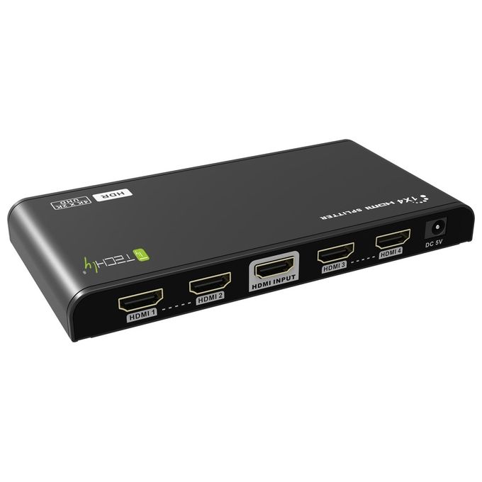 Techly Splitter HDMI 2.0 4K 4 Vie HDR Nero