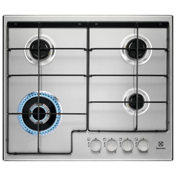 Electrolux EGS6434X Serie 300 Piano Cottura a Gas 4 Zone Bruciatore Tripla Corona 60 cm Acciaio Inox