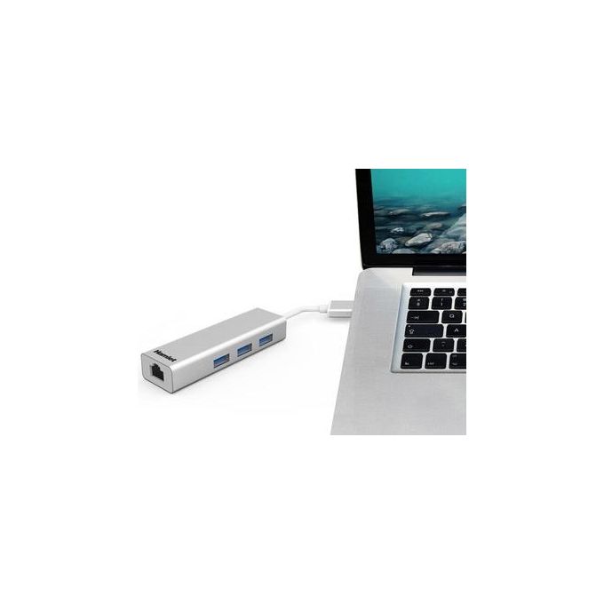 Hamlet XHUB330LAN Hub 3 x SuperSpeed Usb 3.0 + 1000Base-T Desktop