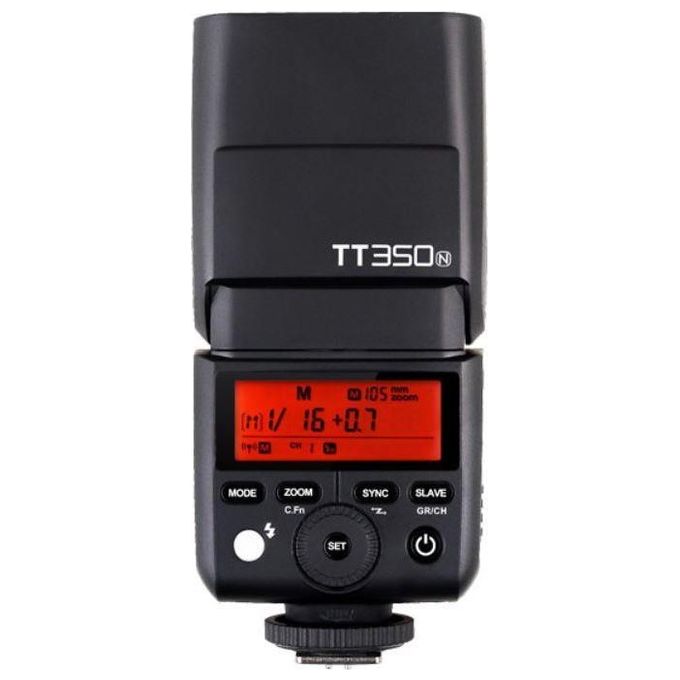 GODOX GODOX TT350N FLASH FOR NIKON CAMERA Godox TT350N Flash TTL compatto per Nikon Numero guida 36 Zoom 24-105 mm Wireless 2.4GHz HSS 1-8000s colore Nero