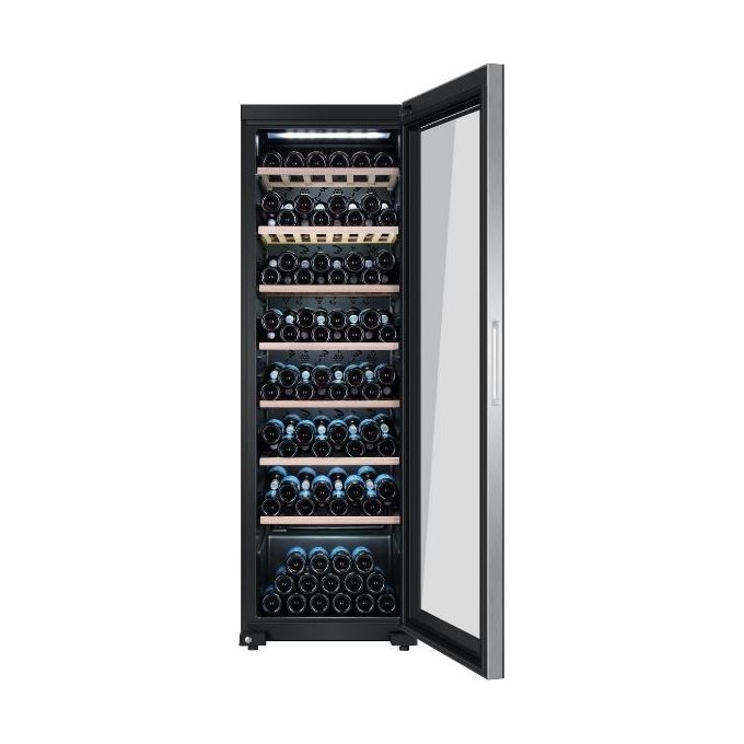 Haier WS171GA Wine Bank 60 Serie 3 Cantinetta Vino 166 bottiglie 1 zona 5-20 °C 7 ripiani legno 42 dB Display LED (185x60x64 cm) colore Nero