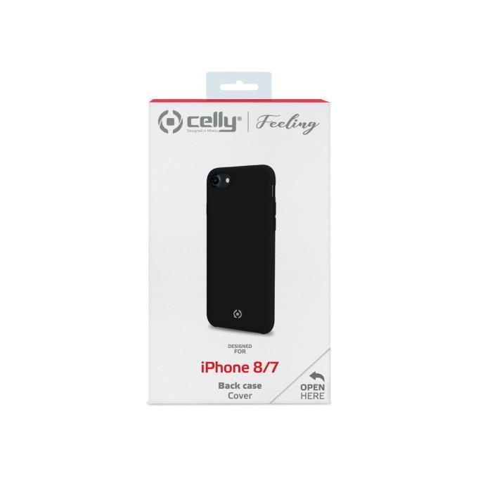 Celly Feeling Cover per iPhone SE 2nd Gen-8-7 Nero