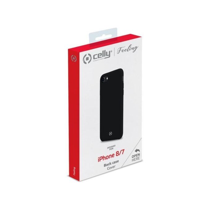 Celly Feeling Cover per iPhone SE 2nd Gen-8-7 Nero
