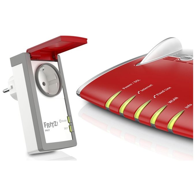 Fritz! DECT 210 INTERNATIONAL Presa Intelligente Rosso-Bianco 1,5W
