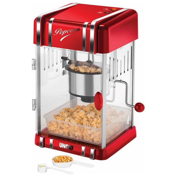 Unold Retro Macchina per Popcorn Rosso-Argento 300W