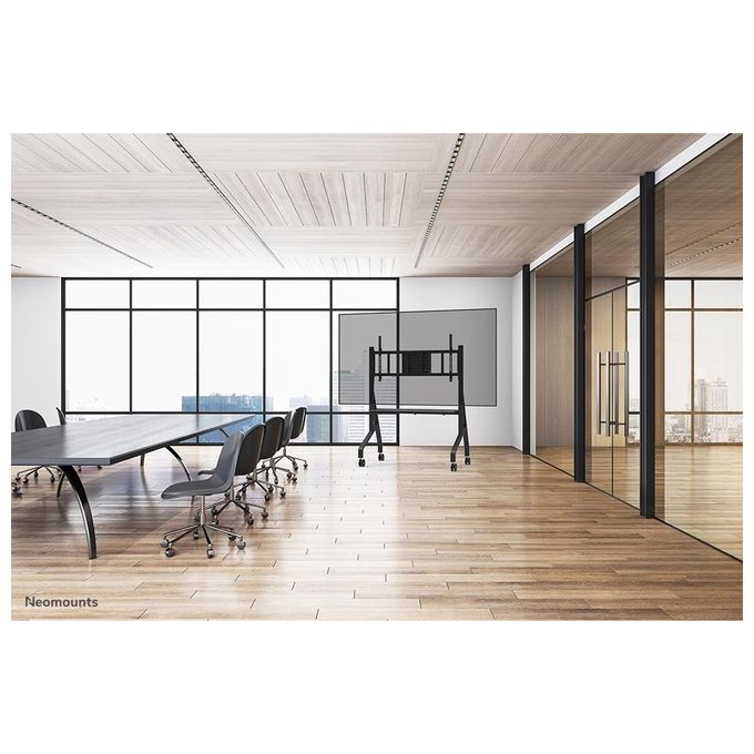 Neomounts FL50-575BL1 Carrello TV per schermi 65-115 pollici portatile con regolazione manuale altezza 10 cm e capacita' 125 Kg colore Nero