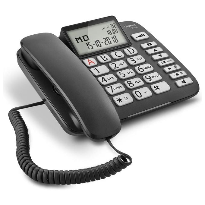 Gigaset DL 580 Telefono Fisso Ampio Display Grandi Tasti Visualizzazione Chiamata Tramite Led Nero