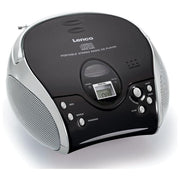 Lenco SCD-24 Silver Stereo Portatile con Radio FM e Lettore CD Memoria Programmabile per 20 Tracce Riproduzione Casuale e Ripetizione colore Argento