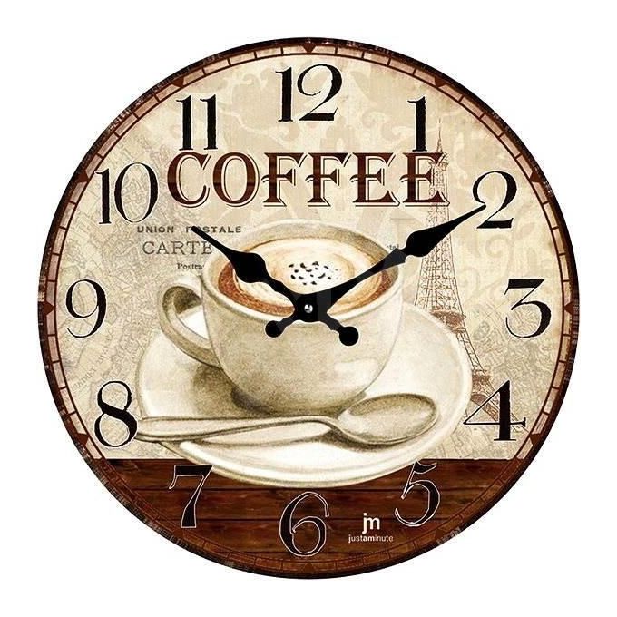 Lowell Orologio da Parete Old Style in Vetro Tondo 33,5cm Serigrafato