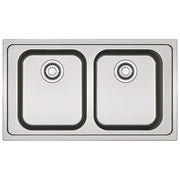 Franke 101.0358.335 RPX620 Lavello ad incasso 2 vasche 86x50 cm Acciaio Inox Satinato