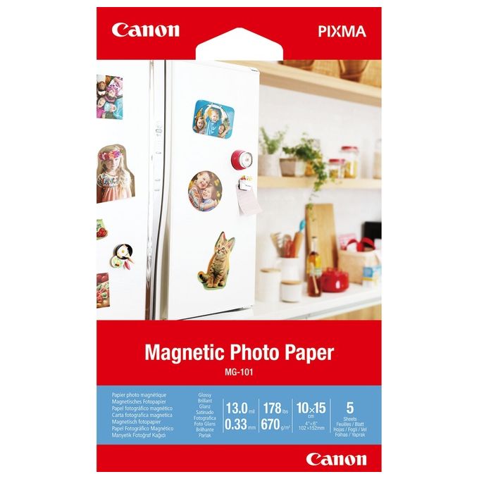 Canon MG-101 Carta Fotografica Magnetica 10x15cm 5 Fogli