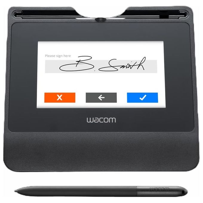 Wacom STU540 Sign Pad LCD a Colori 5'' Tavoletta Firma Digitale USB Crittografia TLS RSA AES 256 1024 Livelli di Pressione colore Nero