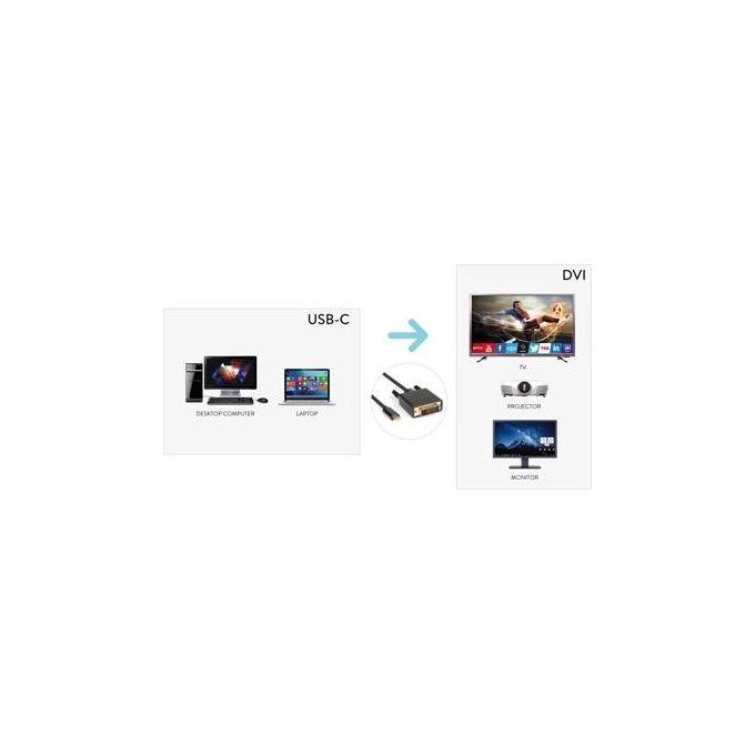 Hamlet Cavo dello Schermo Usb-C M a DVI M 2mt Viti a Serraggio Supporto 4K