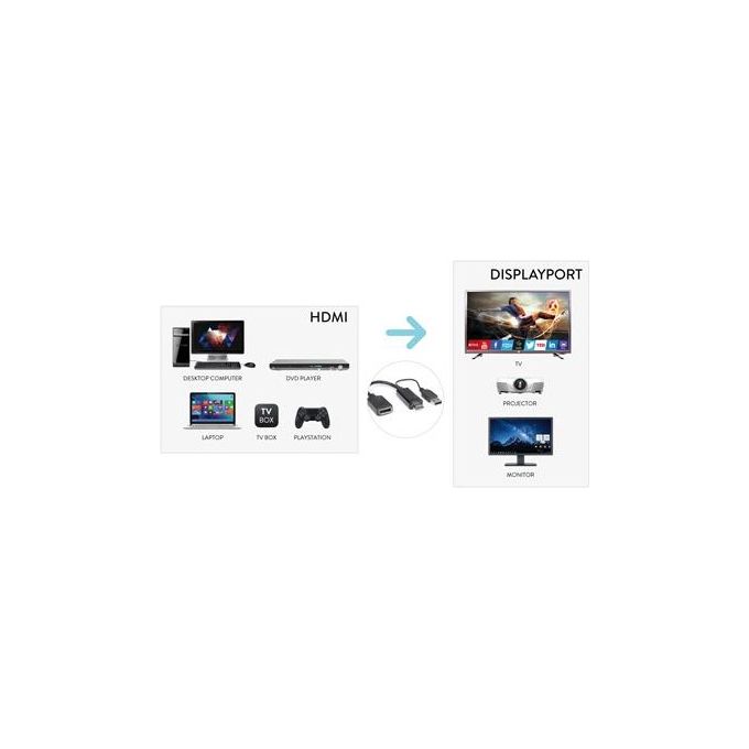 Hamlet Adattatore Video-Audio DisplayPort-Hdmi Hdmi Usb M a DisplayPort F Supporto 4K