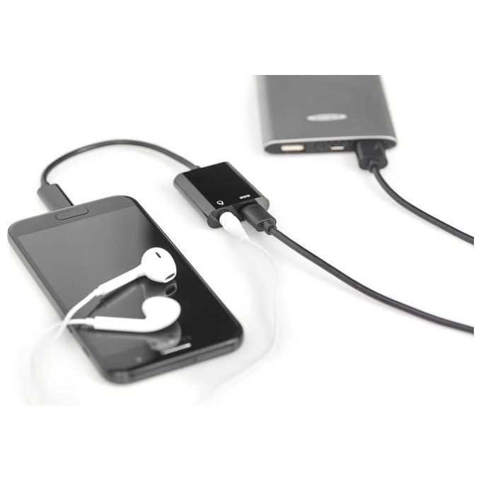 Assmann Cavo Splitter Usb Tipo-C a Usb Tipo-C con Connettore 3,5mm Stereo