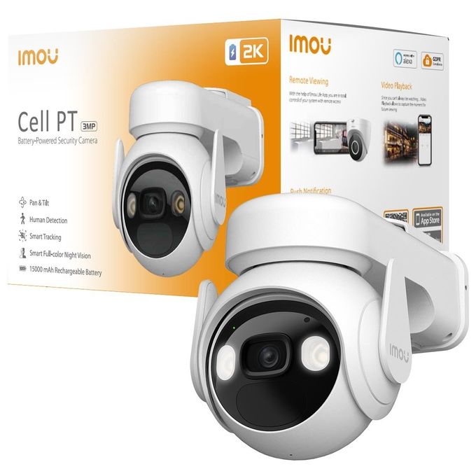 Imou IPC-K9EP-3T0WE Cell PT Telecamera IP PTZ Esterno 3MP 2K Wi-Fi IP66 Visione Notturna Batteria 15000 mAh colore Bianco
