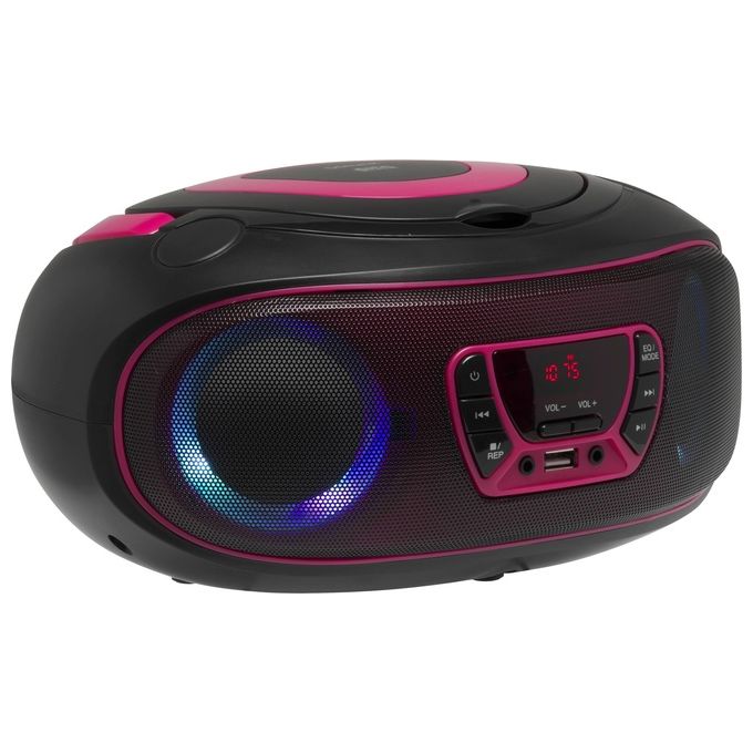 Denver 111141300011 TCL-212BT PINK Lettore CD Portatile con Bluetooth Riproduzione MP3 Radio FM Altoparlanti Integrati 4 W colore Nero Rosa