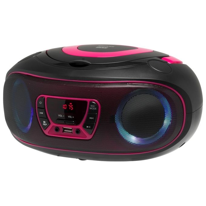 Denver 111141300011 TCL-212BT PINK Lettore CD Portatile con Bluetooth Riproduzione MP3 Radio FM Altoparlanti Integrati 4 W colore Nero Rosa