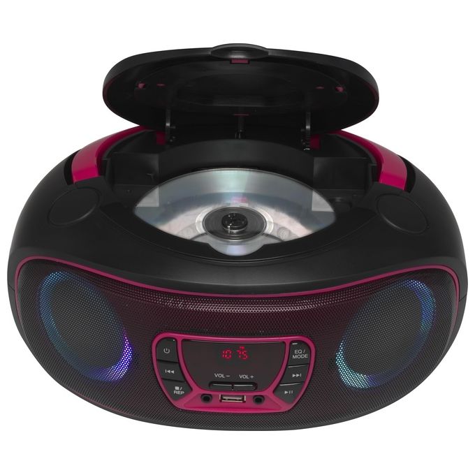 Denver 111141300011 TCL-212BT PINK Lettore CD Portatile con Bluetooth Riproduzione MP3 Radio FM Altoparlanti Integrati 4 W colore Nero Rosa