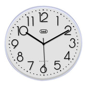 Trevi OM 3508 S Orologio da Parete 30cm Movimento Silenzioso Numeri in Rilievo Bianco