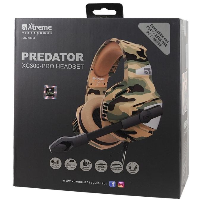 Xtreme Cuffie Gaming Xc300-Pro Predator con Microfono