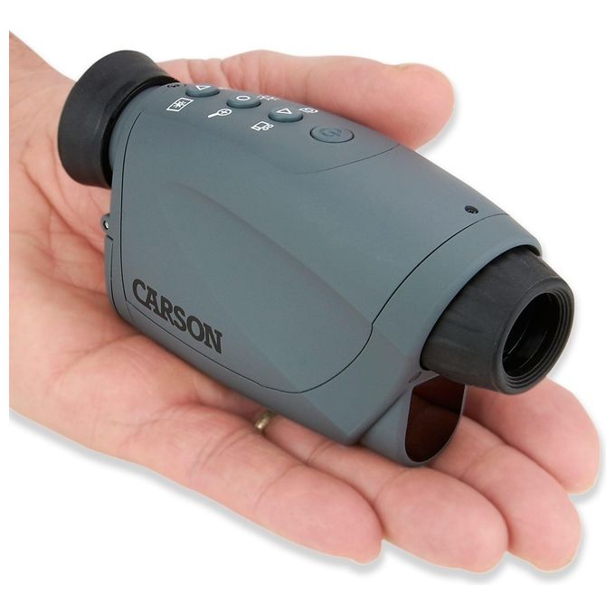 Carson NV-250 Aura Plus Monoculare Digitale con Visione Notturna 120 m Risoluzione 640 x 480 Pixel Zoom Digitale 2x Ingrandimento 4x Scheda MicroSD 32 GB Batterie AAA 3 Pezzi colore Nero Grigio